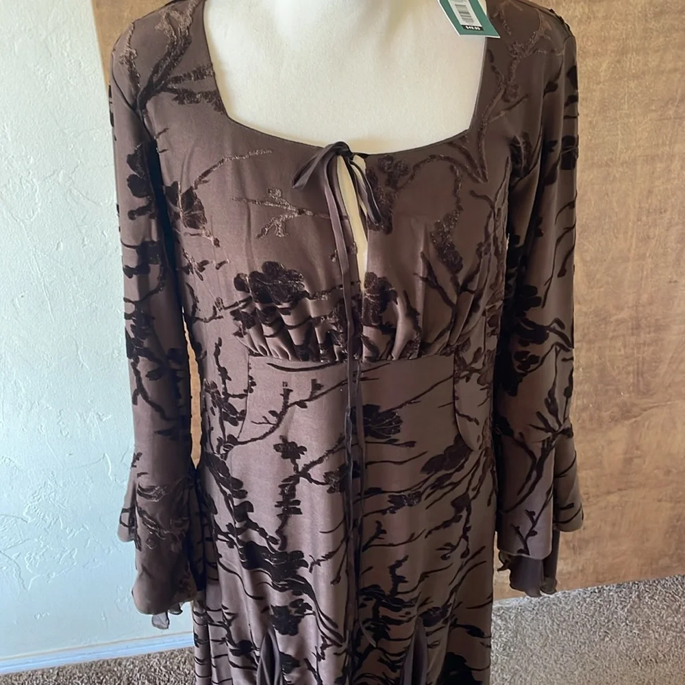 EARTHBOUND Dark Brown Floral Pattern 
Maxi Dress - Picture 16 of 16